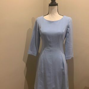 Vince Camuto Blue Sheath Dress 3/4 Sleeve Scoop Neck